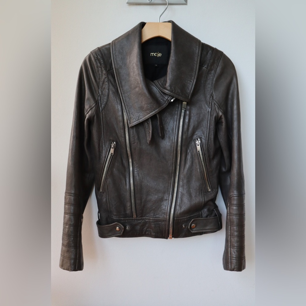 SALE!! 🔥 MAJE 100% Genuine LAMBSKIN LEATHER JACKET